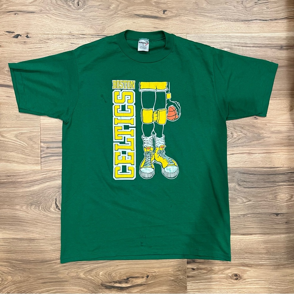 Vintage 80s Boston Celtics Green Large Single Stitch Swingster T Shirt